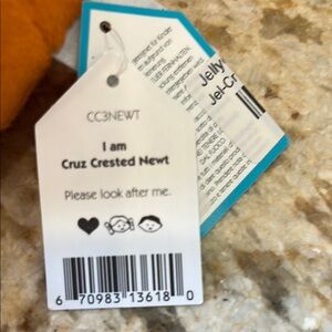 Jellycat Orange Plush Toy. CRUZ CRESTED NEWT